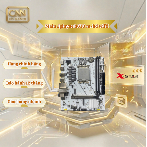 Bo Mạch Chủ JINYUE H610M-D Plus WiFi – Main Intel H610, DDR4, LGA1700, WiFi hỗ trợ Intel thế hệ 12, 