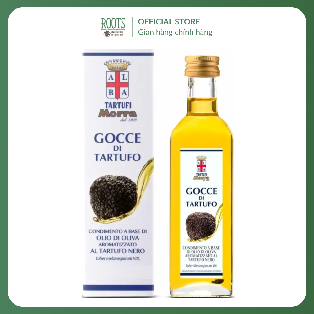 (Ship hỏa tốc) TARTUFI MORRA - Dầu Oliu Nấm Truffle Đen, Gocce di Tartufo, Black Truffle Oil, 8.45 f