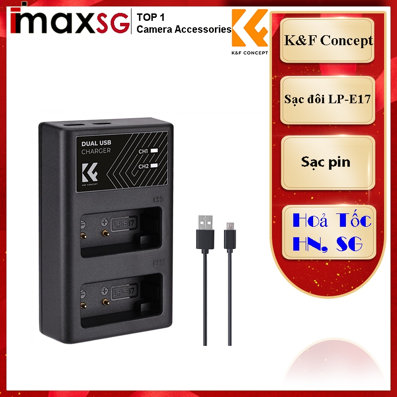 SẠC NHANH HAI PIN K&F CONCEPT LP-E17