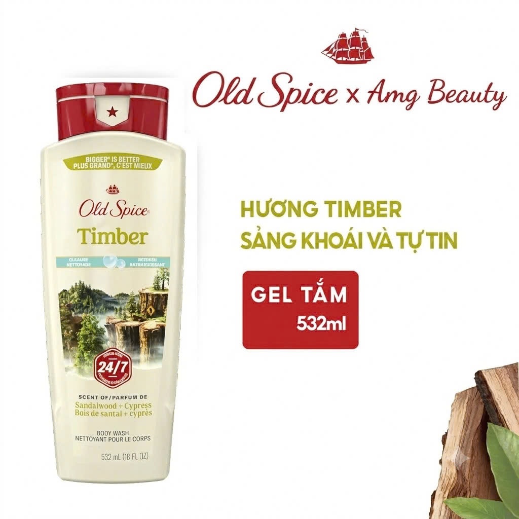 Sữa Tắm Old Spice Timber Sandal Wood 532ml