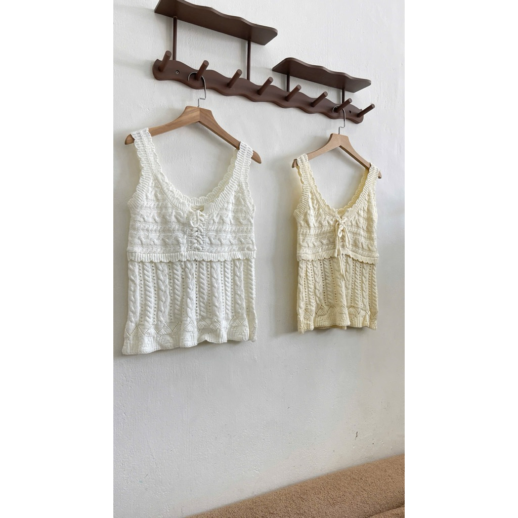 [PORO Clothing ] 605520 áo len gile cột dây