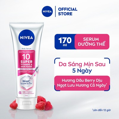 Serum Dưỡng Thể NIVEA 10 Super Vitamins & Skin Foods Sáng Da Mờ Thâm Sau 5 Ngày 170ml / Kem Body / Dưỡng Ẩm - 93830