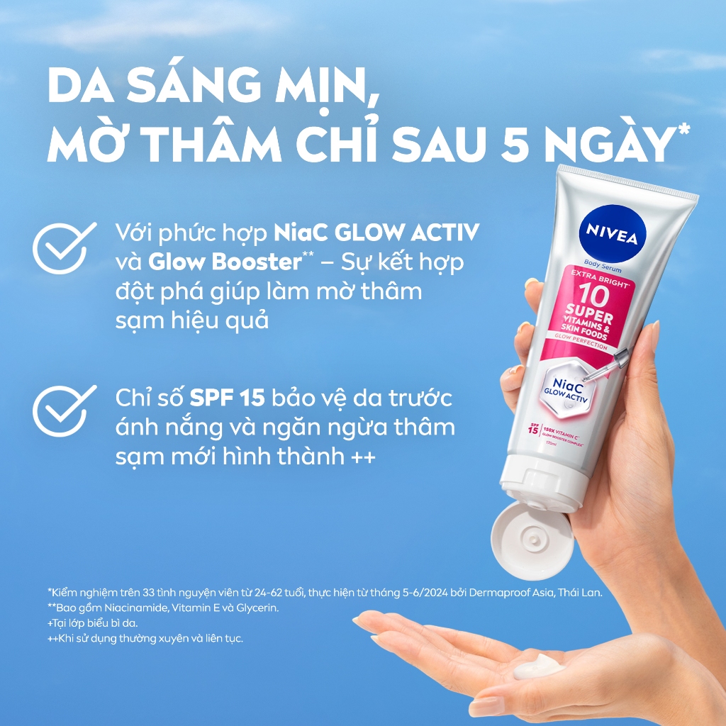 Serum Dưỡng Thể NIVEA 10 Super Vitamins & Skin Foods Sáng Da/Vitamin Extra Bright C&AHA Dưỡng Sáng (300ml) - 93824/99197 | BigBuy360 - bigbuy360.vn