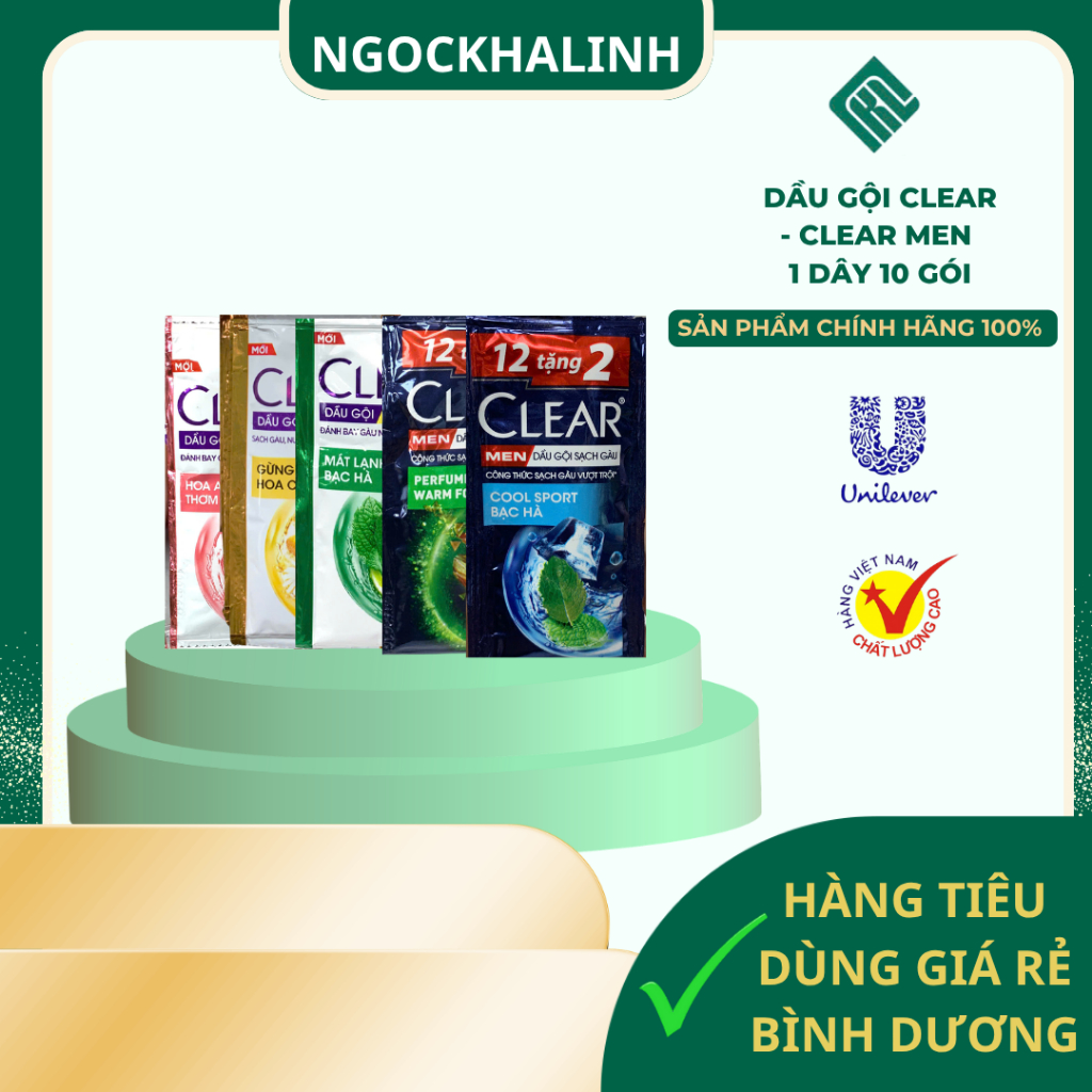Dầu gội Clear - Clear Men 1 dây 10 gói