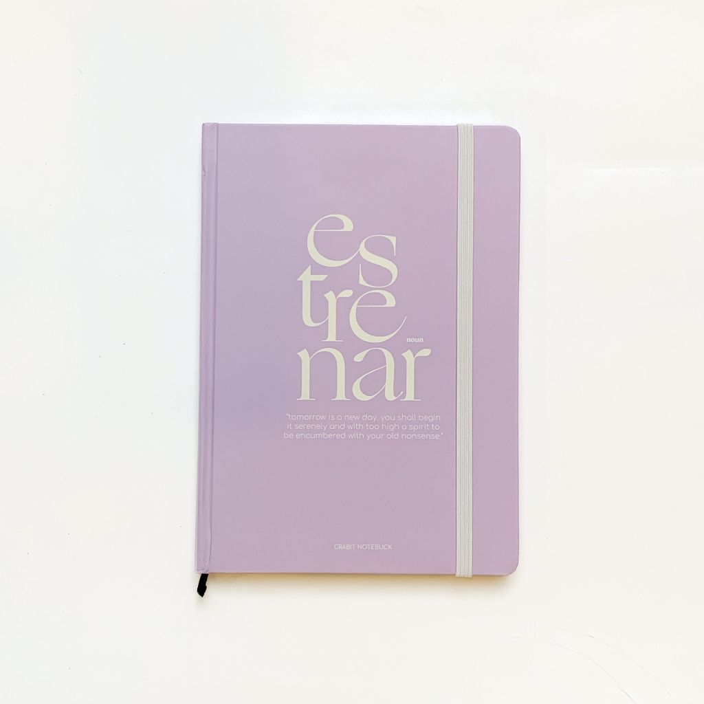 Sổ A5 ruột trơn sổ tay ghi chép 130gsm Crabit Obscure Feeling - Estrenar Tím Trơn