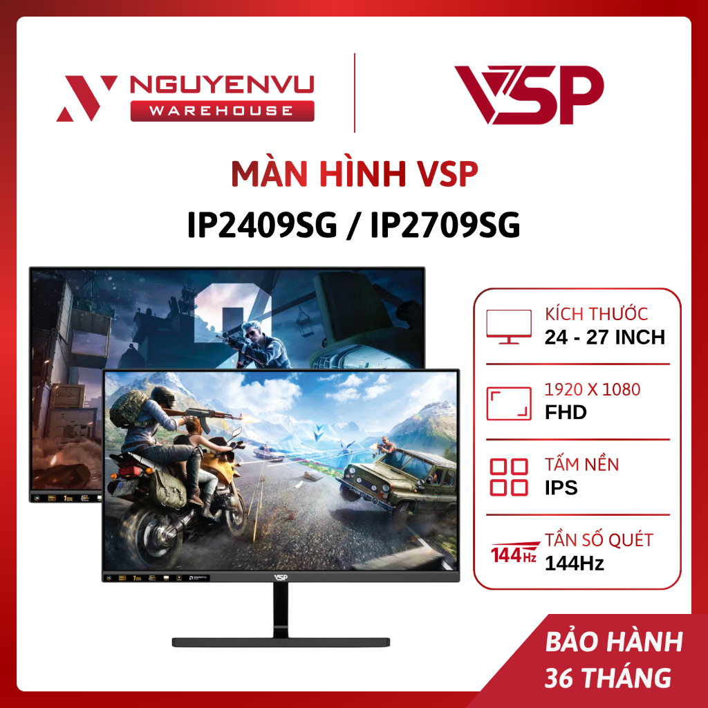 Màn hình VSP IP2409SG 24 Inch / VSP IP2709SG 27 Inch (FHD/IPS/144Hz/1ms) - Hàng chính hãng