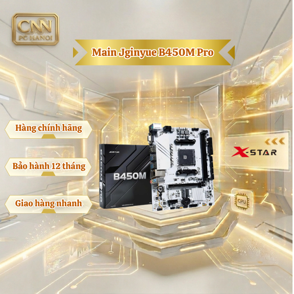 Main JGINYUE B450M-PRO-ARGB – hỗ trợ DDR4 XMP, M.2 NVME SSD , Mới 100%, Bảo Hành 36 Tháng