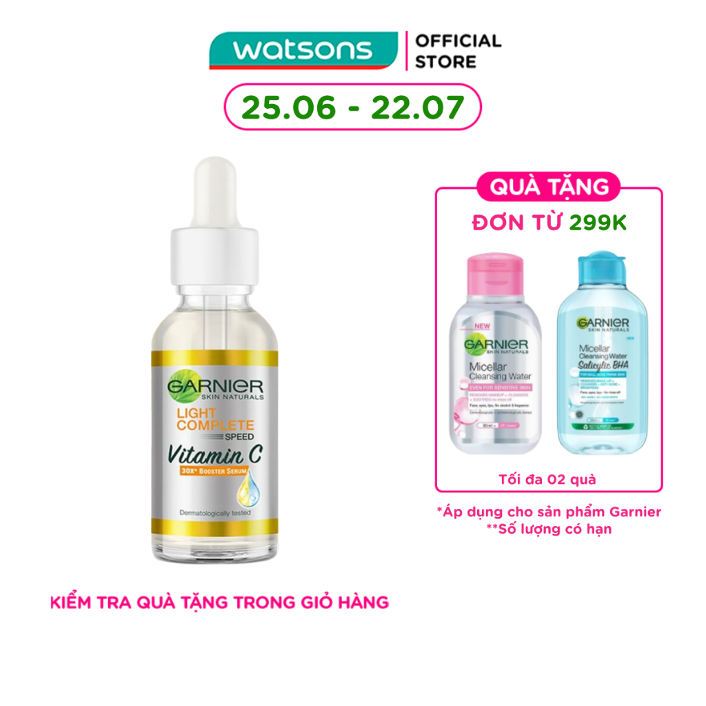 Tinh Chất Garnier Light Complete Speed Vitamin C Booster Serum Sáng Da & Mờ Thâm 30ml