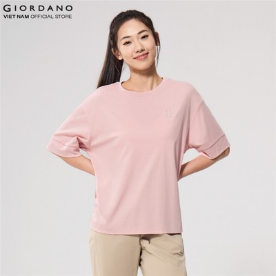 GIORDANO Áo Thun Nữ Ngắn Tay Thêu Logo Liquid Touch Tee 5325219