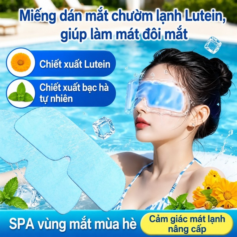 Mặt Nạ Mắt Lạnh Lutein Hydrogel SOCUS Eye Mask Miếng Dán Mắt Thảo Dược Mát Lạnh Nghỉ Trưa Mùa Hè Giả
