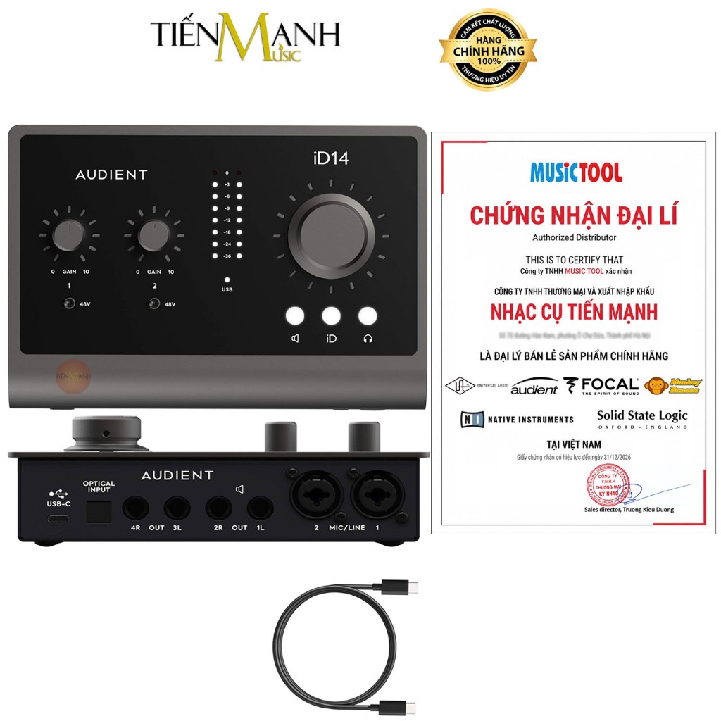 [Chính Hãng] Soundcard Audient iD14 MK2 - Sound Card Bộ Thu Âm Thanh và Livestream MKII Audio Interf