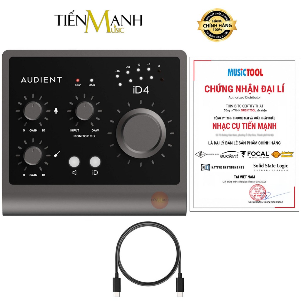 [Chính Hãng] Soundcard Audient iD4 MK2 - Sound Card Bộ Thu Âm Thanh và Livestream MKII Audio Interfa