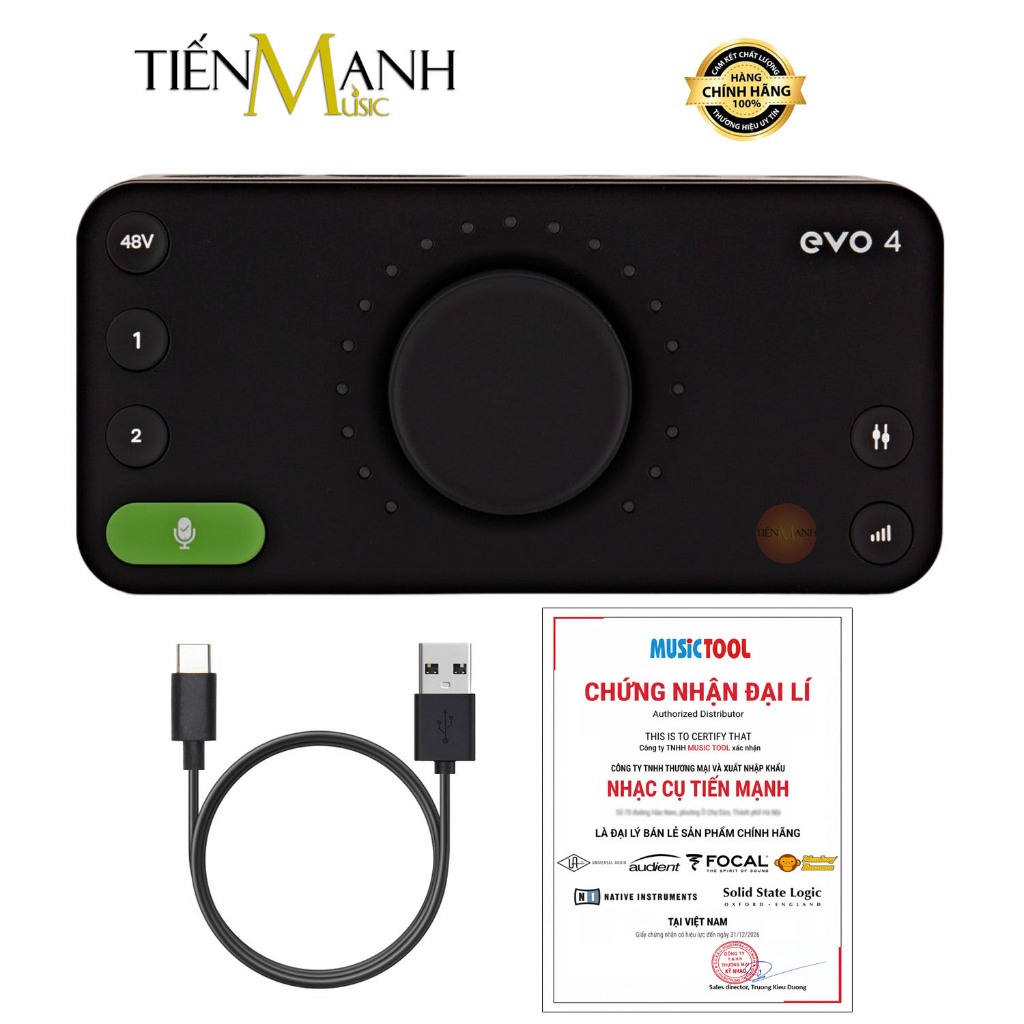 [Chính Hãng] Soundcard Audient EVO 4 - Sound Card Bộ Thu Âm Thanh Và Livestream Audio Interface
