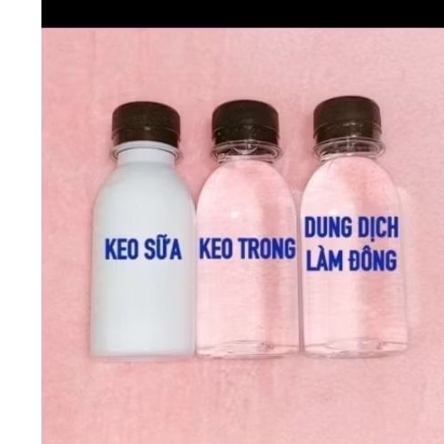 combo 3 chai nguyên liệu làm slam (keo sữa keo trong dung dich làm đông)