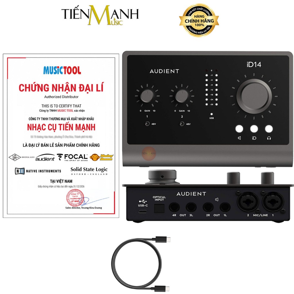 [Chính Hãng] Soundcard Audient iD14 MK2 - Sound Card Thu Âm Thanh & Livestream MKII Audio Interface 