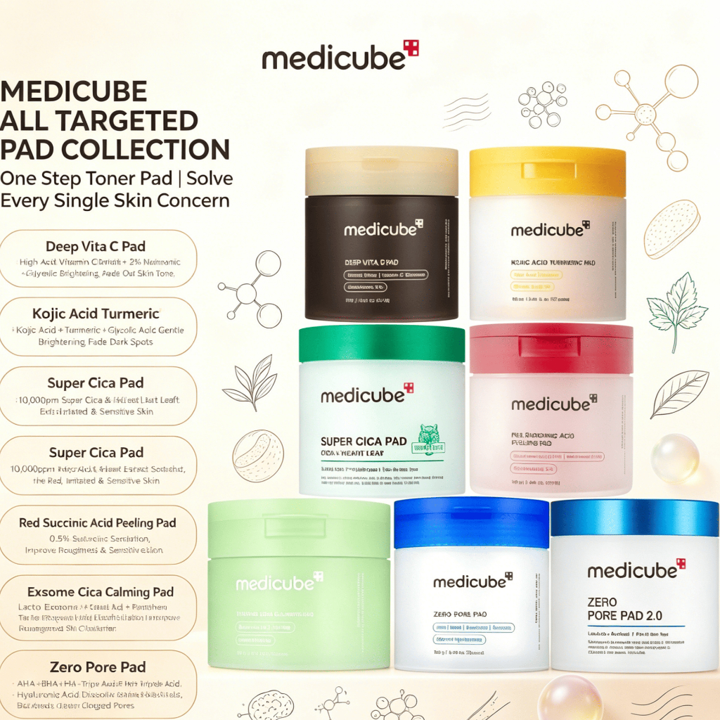 Pad dưỡng da Medicube 70pcs/giúp làm sạch nhẹ nhàng và hỗ trợ chăm sóc da toàn diện