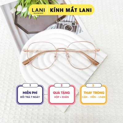Gọng kính cận nam nữ đa giác titan không gỉ siêu nhẹ LANI  - Lắp mắt cận có độ theo yêu cầu