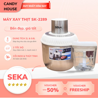 Máy Xay Thịt 2 Cối Seka SK2289 Dung Tích 2L Lưỡi Dao Sắc Bén Xay Thịt Cá Rau Củ Nhanh Chóng Tiện Lợi