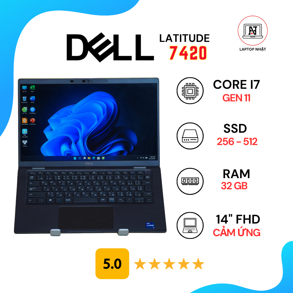 Dell Latitude 7420 MAX CẤU HÌNH - CẢM ỨNG | Core i7 - 11th | RAM 32GB | SSD 512GB