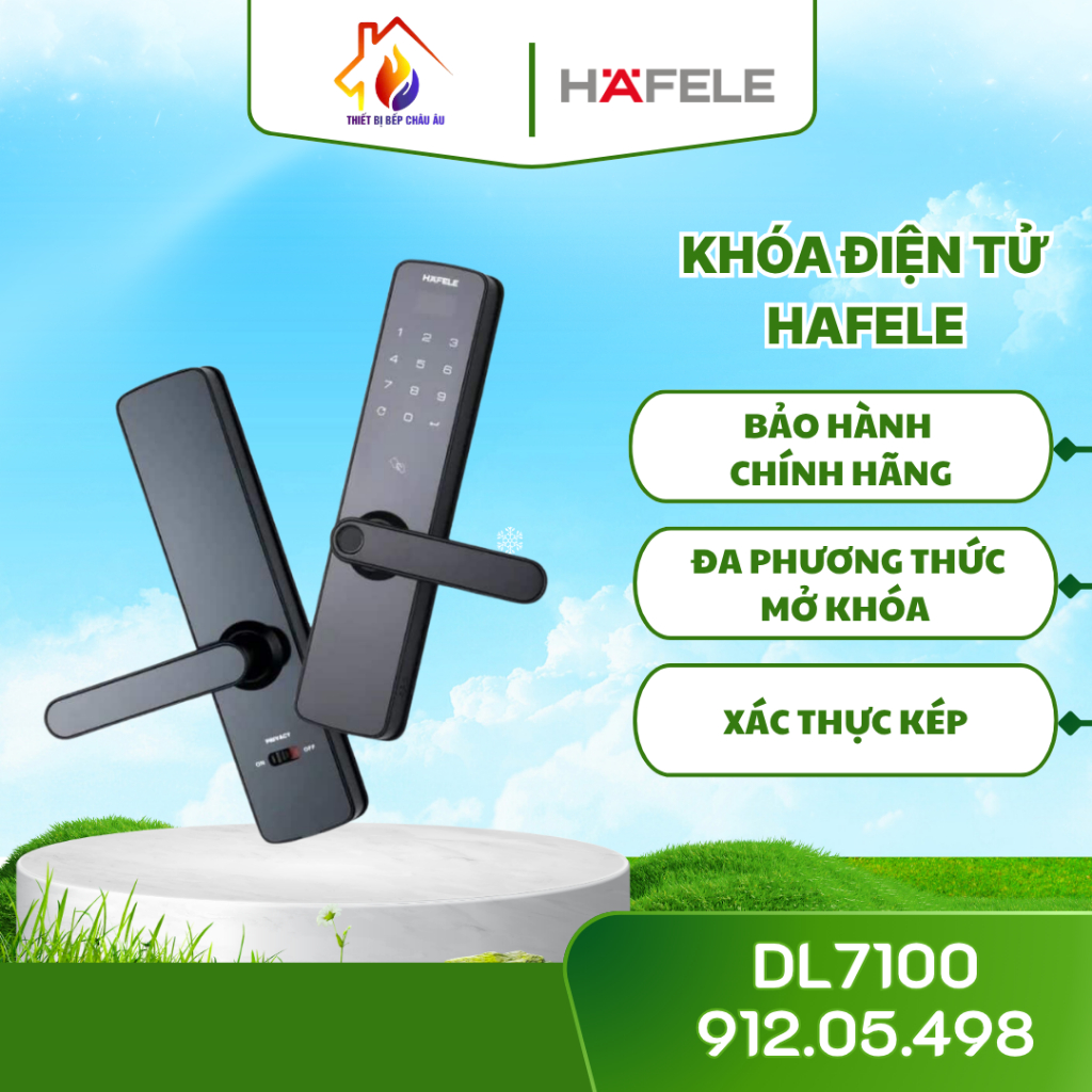 Khóa điện tử Hafele DL7100 912.05.498 - Giải pháp an ninh hiện đại cho căn hộ, nhà phố và văn phòng