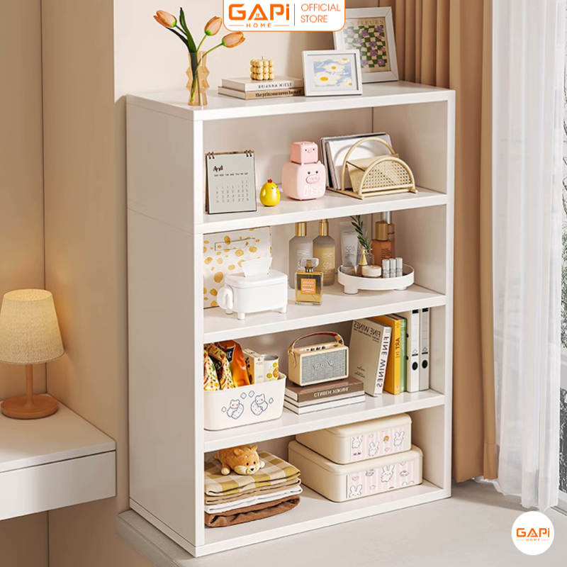 Kệ sách đa tầng full trắng thông minh decor phòng đẹp kiểu hàn - GA30