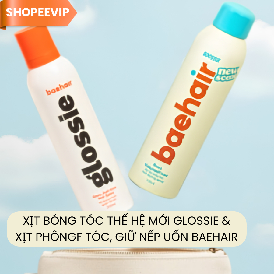 [ShopeeVip] COMBO Xịt phồng tóc, giữ nếp BAEHAIR booster 250ml và Xịt bóng tóc mềm mượt GLOSSIE 250m