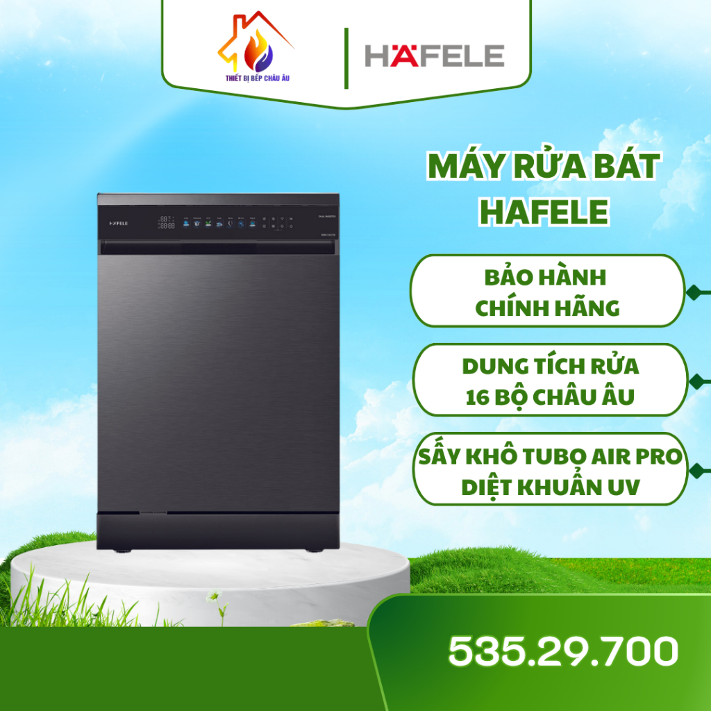 Máy rửa chén Hafele HDW‑F6072B 535.29.700 – Máy Rửa Bát Độc Lập, Dung Tích 16 Bộ, Diệt Khuẩn UV
