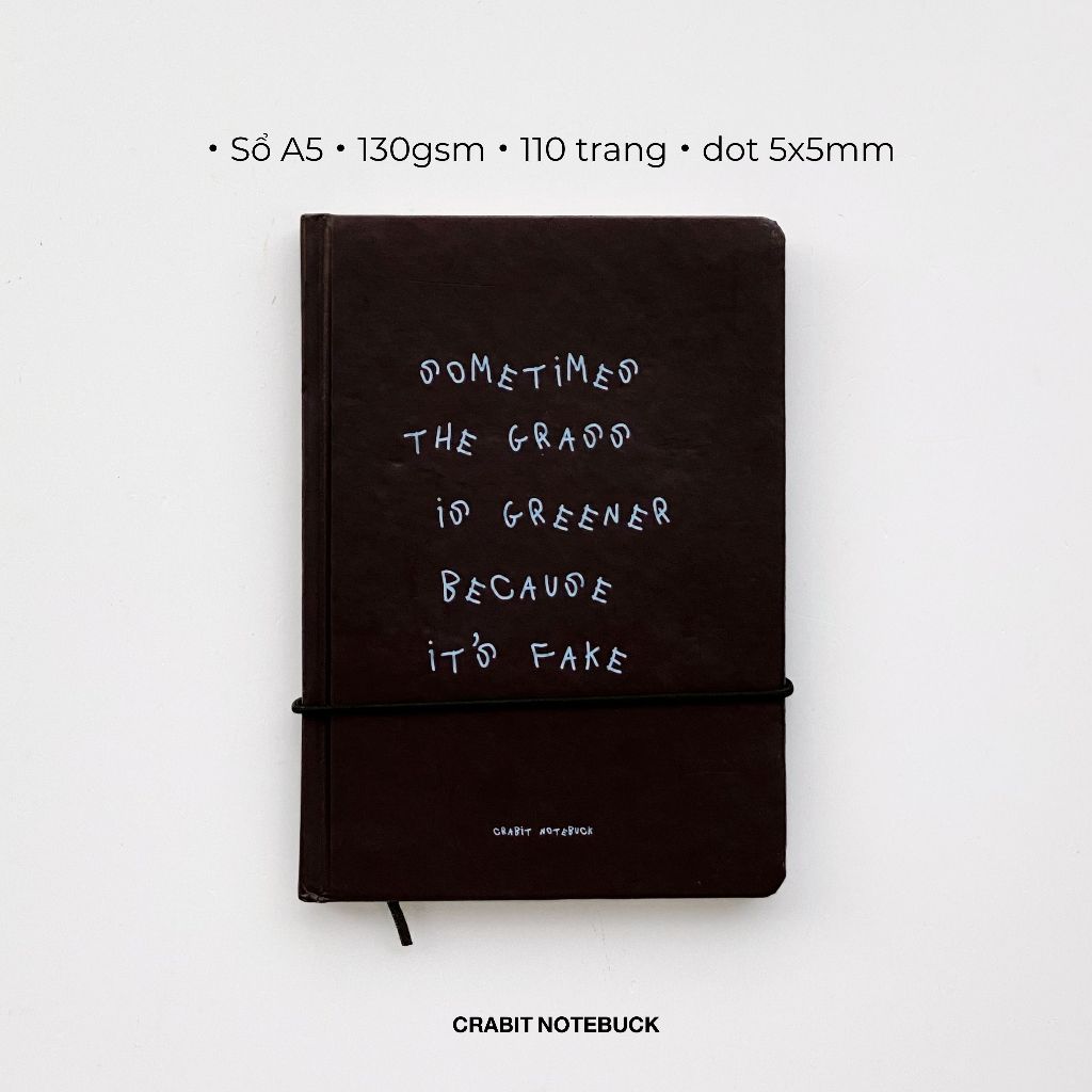 Sổ tay A5 Ruột chấm Dot 130gsm Crabit sổ ghi chép làm scrapbook A Few Notes Collection - Nâu Dot Gra