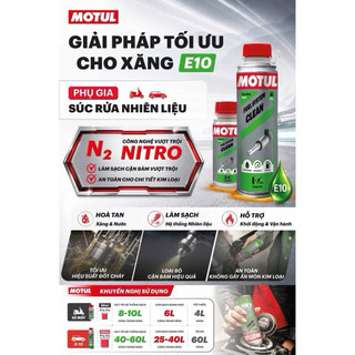PHỤ GIA XĂNG E10 - XĂNG KHOÁNG SÚC BÉC XĂNG VỆ SINH HỆ THỐNG NHIÊN LIỆU MOTUL FUEL SYSTEM CLEAN MOTO