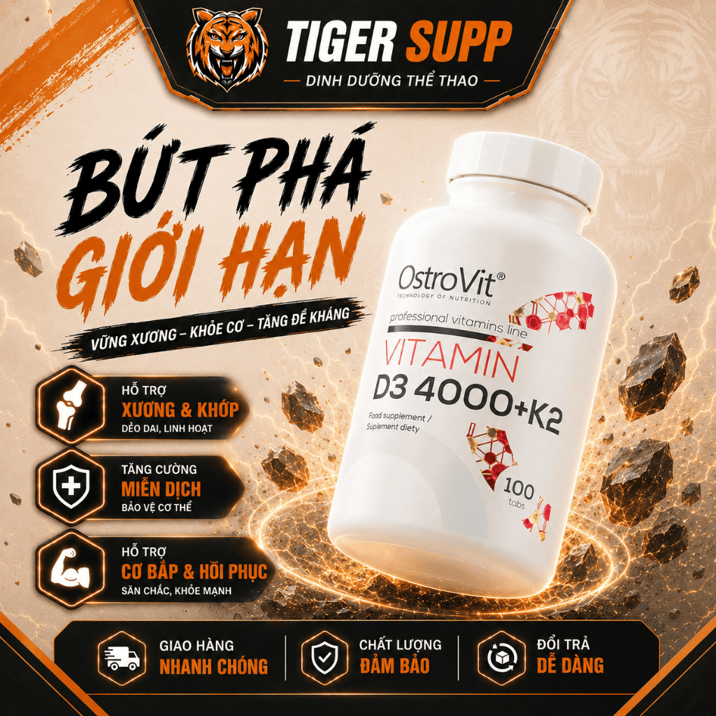 OSTROVIT VITAMIN D3 4000IU K2 100MCG - VIÊN UỐNG HỖ TRỢ SỨC KHỎE