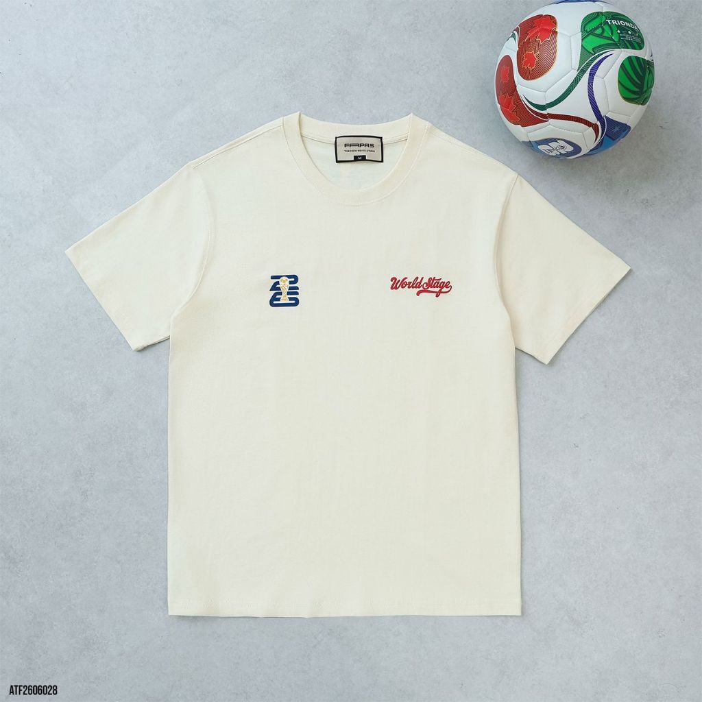 JANSHOP Áo Thun Relaxed World Stage, Chất Thun Cotton Cao Cấp, Vibe World Cup Năng Động
