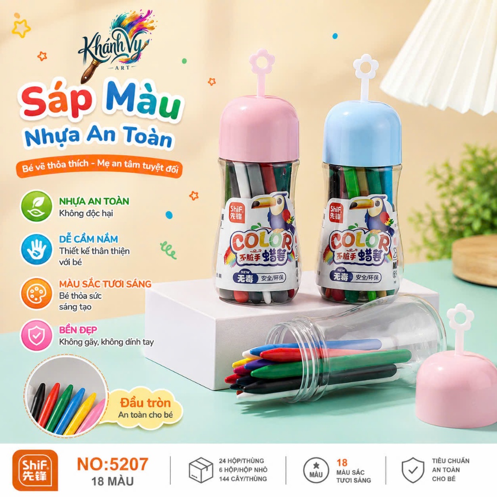 Sáp Hữu Cơ Shif 18 Màu 5207 ( 18 Màu/Hộp )