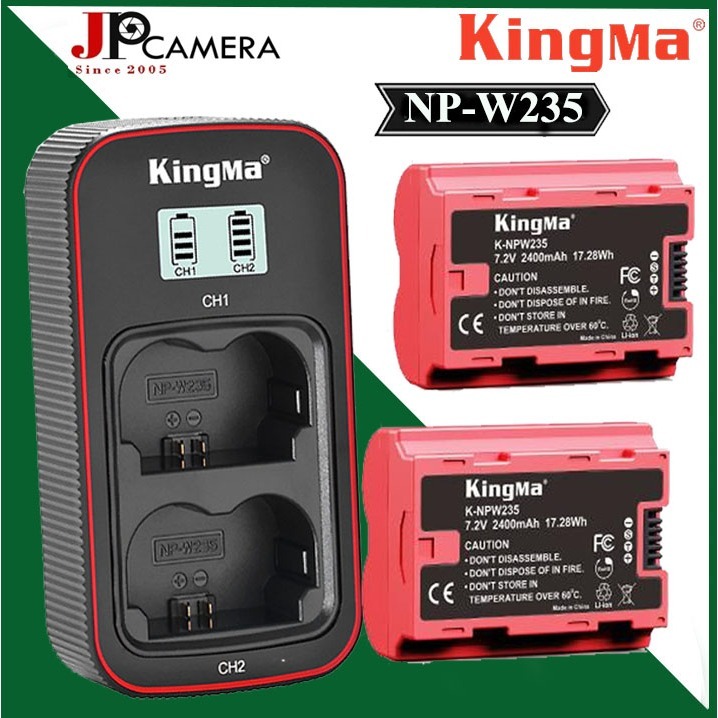 Pin sạc Kingma cho Fujifilm NP-W235 2400mAh, Ver 4