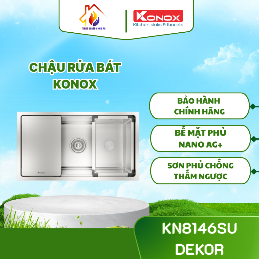 CHẬU RỬA CHÉN KONOX DEKOR KN8146SU Workstation cao cấp,Chống xước vượt trội, Tối ưu không gian bếp