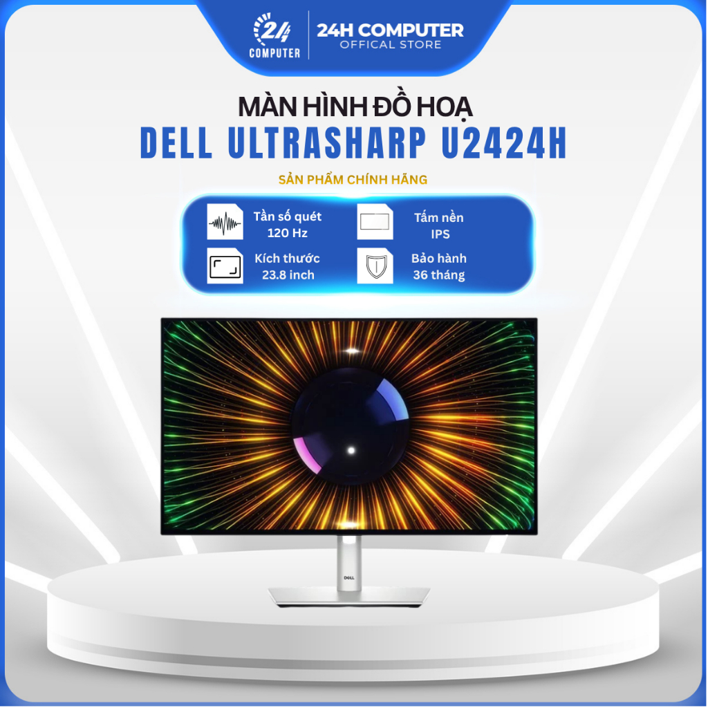 [FULL VAT] MÀN HÌNH ĐỒ HỌA DELL ULTRASHARP U2424H 120Hz | NEW| CHÍNH HÃNG| Bảo hành 36 tháng