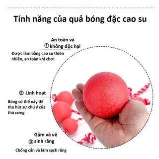 Bóng Tập Cắn Cao Su Có Dây Cho Chó - Bóng Cao Su Siêu Bền Đặc Ruột Cocopetshop