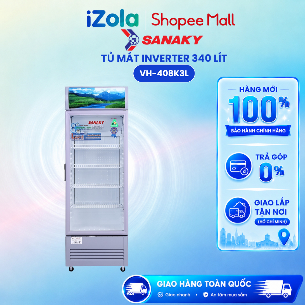 VH-408K3L - Tủ mát Sanaky Inverter 340 lít VH-408K3L - Hàng chính hãng