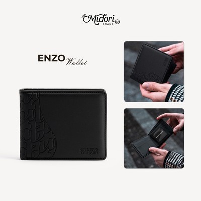Ví Da Ngang Monogram ENZO Bóp Đựng Tiền Thẻ Nhiều Ngăn Cầm Tay Nam Nữ | MIDORI STUDIO