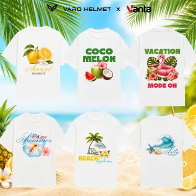 Áo Thun Form Rộng VANTA Nam Nữ Unisex  - Áo Thun Đi Biển Vibe Summer Tay Lỡ Cotton 100%