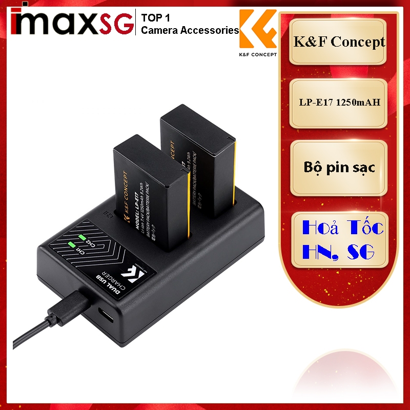 BỘ PIN SẠC MÁY ẢNH K&F CONCEPT LP-E17 1250MAH