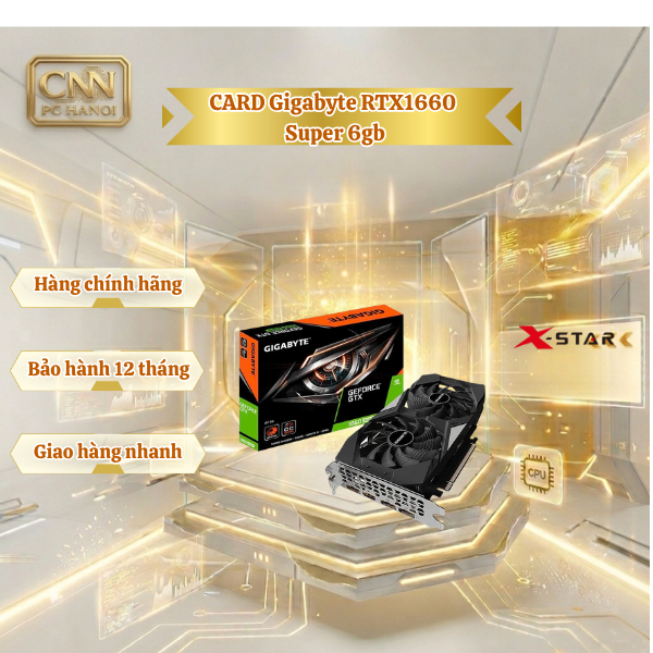 Card màn hình GIGABYTE GTX 1660 Super OC-6G (6GB GDDR6, 192-bit, HDMI+DP, 1x8-pin) hàng Like New