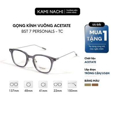 Gọng kính Acetate dáng vuông, có tròng chống Ánh Sáng Xanh KAMI NACHI phong cách hiện đại TC
