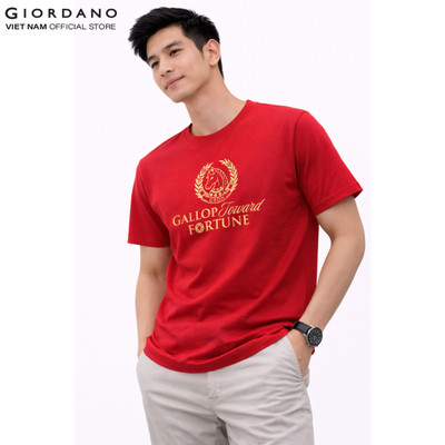 GIORDANO Áo Thun Nam Ngắn Tay In Hình CNY 2026 01096294-39