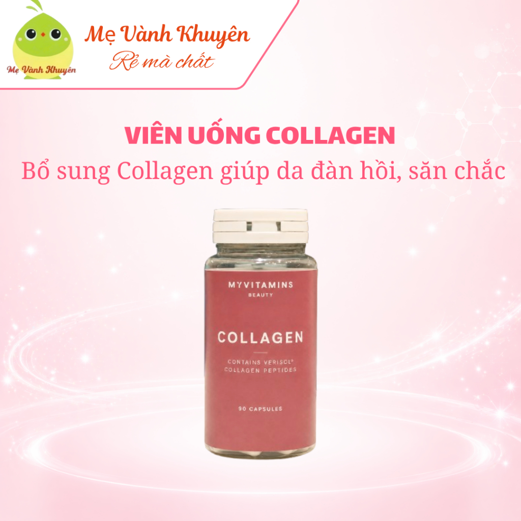 Viên uống collagen thuỷ phân Myvitamins Collagen giúp da căng bóng khỏe mạnh, UK (90v)