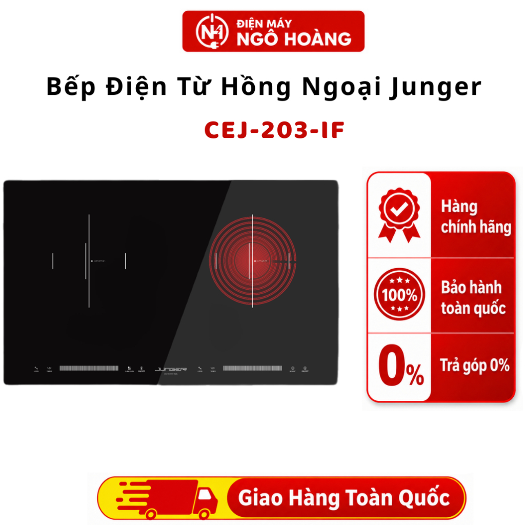 CEJ-203-IF - Bếp Từ Hồng Ngoại Junger CEJ-203-IF, bếp điện đa năng, nấu nhanh - Chính Hãng Điện Máy 