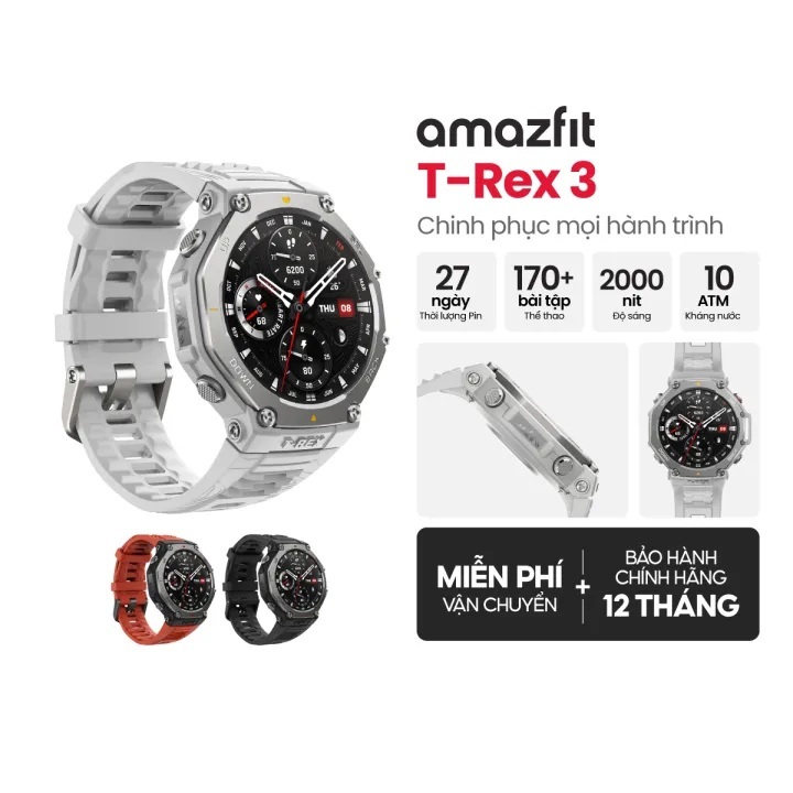 Đồng hồ thông minh Amazfit T-Rex 3 - Hàng chính hãng - Bảo hành 12 tháng
