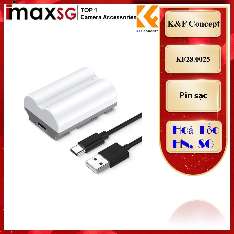PIN MÁY ẢNH CÓ SẠC NHANH TYPE C K&F CONCEPT 2400MAH NP-W235 - KF28.0025