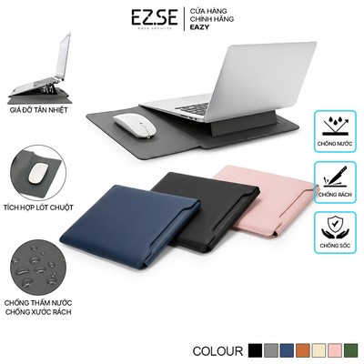 Bao da laptop chống sốc đa năng kết hợp lót chuột và giá đỡ EAZY TS05 Túi đựng macbook ipad , Túi chống sốc máy tính