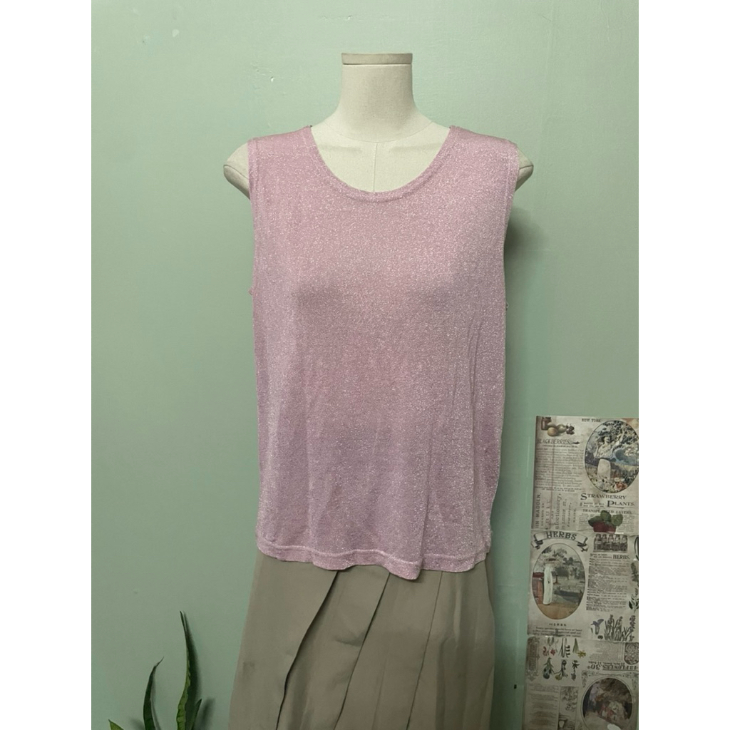 Áo mongtogi nữ hàn màu hồng bling size L a86