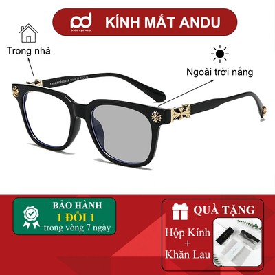 Gọng kính cận thời trang nam nữ ANDU hoạ tiết cổ điển dáng vuông cổ điển họa tiết 22N73